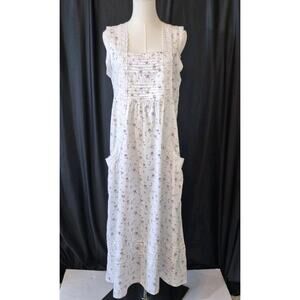 Vintage The 1 For U Womens White Purple Floral Lace Night Gown Small Cotton